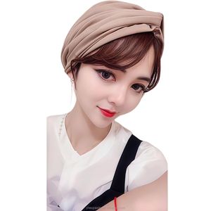 Vente en gros de foulards élastiques en acrylique de haute qualité pour femmes, bonnets de chimiothérapie, doux, plissés, respirants, écologiques, adaptés - Product Image 6