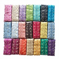 Dentelle chimique 5 yards, broderie thermocollée, tissu tulle, perles lourdes, style sexy, 100% polyester, dentelle avec strass