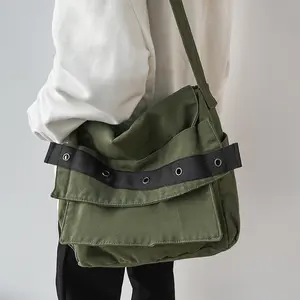 Стильная сумка-слинг через плечо на заказ, холщовая сумка-мессенджер через плечо с длинным ремешком для женщин и мужчин