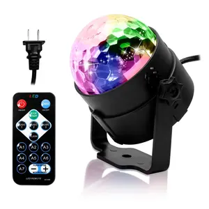 廉价新款声控遥控发光二极管RGB DJ派对灯水晶魔术球迪斯科灯