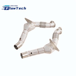 Downpipe en acier inoxydable T304 avec bouclier thermique pour Ferrari 488 3.9T V8 Race - Product Image 5