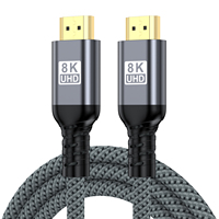 Câble HDMI 2.1 tressé de qualité supérieure 8K 60Hz 4K 120Hz UHD 48 Gbps plaqué or mâle-mâle pour ordinateur portable, moniteur, Smart TV, console de jeu