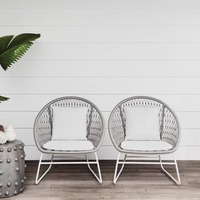 Ensemble table et chaises d'extérieur en rotin synthétique PE avec structure métallique, design moderne et minimaliste pour jardin, terrasse, balcon et usage hôtelier