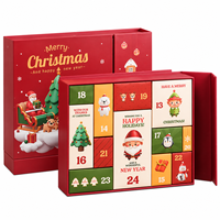 Boîte cadeau calendrier de l'avent de Noël personnalisée, boîte d'emballage avec tiroirs pour 24 jours de compte à rebours pour les cadeaux de fêtes