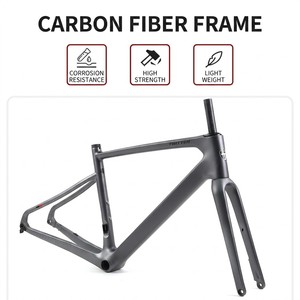 Bicicleta de Carretera GRAVEL-V1 de 24 Velocidades con Frenos de Disco Hidráulicos, Manillar Plano, Ruedas de Fibra de Carbono de 700c, Capacidad de Carga de 150 kg, GRAVEL-V1-PB GRA - Product Image 3