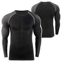 Rashguard MMA sur mesure pour hommes, manches longues, en spandex et polyester respirant.