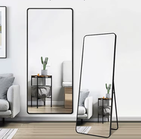 Miroir de corps long moderne de grande taille avec lumière, miroir intelligent à LED pour la chambre à coucher, miroir sur pied à LED pleine longueur