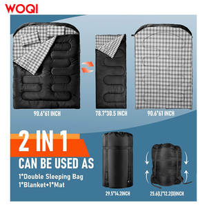 <span class=keywords><strong>Sac</strong></span> <span class=keywords><strong>de</strong></span> <span class=keywords><strong>couchage</strong></span> <span class=keywords><strong>double</strong></span> <span class=keywords><strong>grand</strong></span> format en flanelle WOQI pour adultes, camping, randonnée, <span class=keywords><strong>sac</strong></span> à dos, sacs <span class=keywords><strong>de</strong></span> <span class=keywords><strong>couchage</strong></span> pour 2 personnes, adapté aux températures froides - Product Image 3