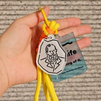 Porte-clés personnalisés en corde tressée acrylique pour fabricants, breloques en résine époxy acrylique pour sacs, vêtements, marques, et pendentifs de voiture