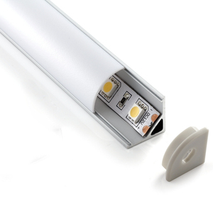 Lampu kabinet Led, lampu kabinet Led 16*16mm <span class=keywords><strong>45</strong></span> derajat sudut sudut aluminium Dekorasi Rumah PC Modern 80 SMD2835 lampu kabinet - Product Image 1