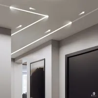 Bande lumineuse Led encastrée 3500k en alliage d'aluminium en forme de U, profilé en Aluminium