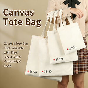 Sac à bandoulière en toile, sac de shopping en coton biologique recyclé 100% uni, sacs fourre-tout en coton réutilisables avec logo imprimé personnalisé - Product Image 1