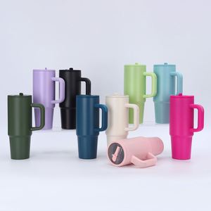 Maxfree Custom Logo <b>40oz</b> H2.0 Thermal Insulated Stainless Steel <b>Tumbler</b> 40 oz Coffee Cup <b>with</b> <b>Handle</b> and Straw - Product Image 1