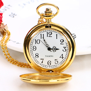 Reloj Parlante en Inglés para Mujer, Colgante con Bisel Redondo Dorado para Personas Mayores con Discapacidad Visual, Analógico con Voz, Alarma y Fecha - Product Image 1