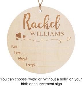 Segno di annuncio di nascita in stile rustico per ospedale personalizzato inciso al Laser in legno nome del <span class=keywords><strong>bambino</strong></span> e segno del neonato - Product Image 3