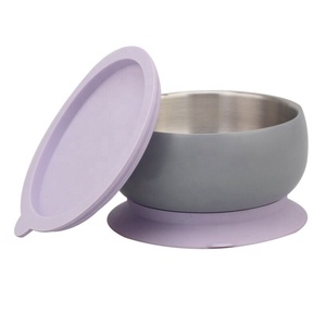 Bols pour tout-petits en acier inoxydable 304 à double paroi isolés, avec ventouse en silicone, compatibles lave-vaisselle - Product Image 1