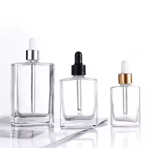 Meilleur prix Flacon de parfum à huile essentielle 15ml 30ml 50ml 100ml Flacon en verre carré transparent avec compte-gouttes - Product Image 3