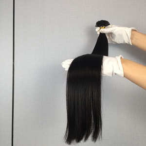 Extensiones de Cabello Humano 100% Remy con Punta de Queratina Negra, Doble Trama, Marca Dragonbeauty, Venta al Por Mayor - Product Image 1