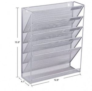 Office Stationery 5 Tier Wire Mesh Metal <b>Wall</b> Mounted File <b>Desk</b> Organizers Office Supplies <b>Desk</b> Set - Product Image 5