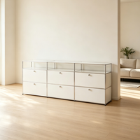 Meuble TV moderne en acier inoxydable avec rangement modulaire, idéal pour le salon, la chambre, l'appartement et le bureau