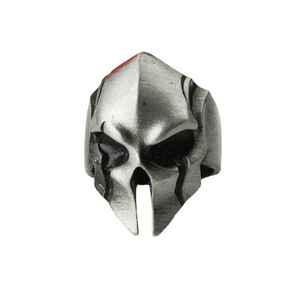 Cincin Pria Gaya Punk Hip-hop <span class=keywords><strong>Retro</strong></span> Eropa dan Amerika, Model Tengkorak, Bahan Alloy, Desain Masker Prajurit, Grosir Fashion Terlaris - Product Image 3