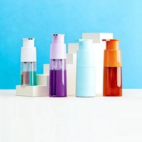Bouteille à pompe double compartiment en PET avec impression sérigraphique pour shampoing, lotion, coloration capillaire, couleur personnalisable