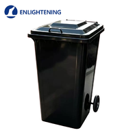 Poubelle à déchets en acier galvanisé de 360 L pour hôpital, poubelle à recyclage médical, poubelle à ordures, bac à déchets avec roues