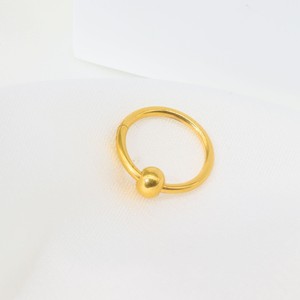 Anneau de nez boule dorée style européen en acier inoxydable, piercing de septum et de lèvre, bijou 16G, design géométrique rond, mode soirée - Product Image 3