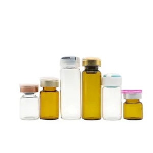 Transparent Moulded Glass Vial Amber Sample 2Ml 100ML Gass Vial for Injection and Screw Cap with Hole