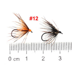 Mosca de Pesca Tenkara Nymph, Mosca Húmeda <span class=keywords><strong>para</strong></span> Trucha, Mosca Suave con Pelo de Araña, Señuelos <span class=keywords><strong>para</strong></span> Trucha y Salmón, Color Negro, Naranja y Amarillo - Product Image 2