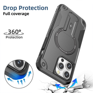 Béquille Armure Étui Magnétique avec Sangle pour <span class=keywords><strong>iPhone</strong></span> 15 Pro Max 14 <span class=keywords><strong>13</strong></span> Plus 12 Double Couche Protection Contre Les Chutes Bandoulière Téléphone Cas - Product Image 3