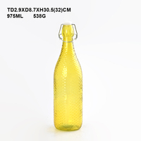 Bouteilles de kombucha de 1 litre, bouteilles en verre transparent pour soda, jus, eau, avec bouchon à bascule hermétique