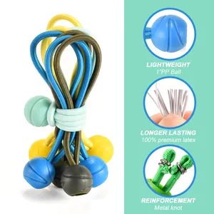 Factory Price 4mm 5mm Strong Elastic Colorful PP Ball Head Bungee Loop 100% High Quality Latex Bungee Cord With Balls