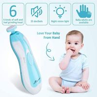 Kit de coupe-ongles électrique sûr et personnalisé pour bébé avec lumière, lime à ongles, pour le soin, le polissage et la coupe des ongles, fonctionne sur piles