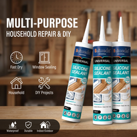 Scellant en silicone de qualité industrielle GP, adhésif acétique haute résistance pour les applications de collage du verre, de l'aluminium et du métal