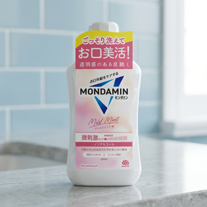 Mondamin Bain de Bouche Sans Alcool à la Menthe Douce 1000mL avec Menthol – Soin Buccal Rafraîchissant et Nettoyant - Product Image 2