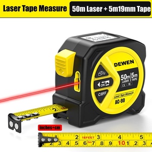 เครื่องวัดระยะเลเซอร์อัจฉริยะ DEWEN 2-in-1 ระดับอุตสาหกรรม 50 ม. หน้าจอ LCD ไม้บรรทัดดิจิตอล ความแม่นยำ 2.0 มม. ชาร์จ USB ได้ รุ่น AC-90 50 ม. - Product Image 1