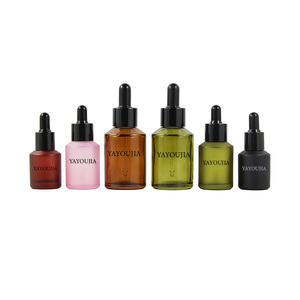 Frascos cuentagotas de vidrio inclinado con bloqueo de luz de 15ml, 30ml, 60ml, en negro, verde, rosa, marrón, esmerilados y transparentes - Product Image 2