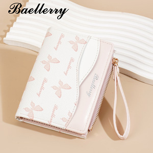 Billetera Rfid Pu Cuero Mujer <span class=keywords><strong>Dama</strong></span> Baellerry Custom Carteira Feminina Butterfly Print Slim Mini Monedas Cartera con correa para la muñeca - Product Image 5
