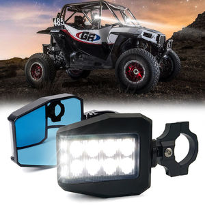 Lumière universelle de rétroviseur d'UTV avec la lumière menée de tache adaptée 1.6 "-2" <span class=keywords><strong>cage</strong></span> de barre de petit pain de pouce pour Pioneer Polaris RZR/Can Am X3 - Product Image 1