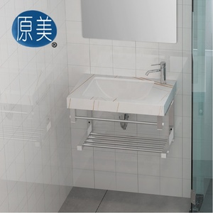 Meuble-lavabo de salle de bain moderne européen en pierre frittée avec étagère d'armoire en acier inoxydable et <span class=keywords><strong>barre</strong></span> de tour pour ferme - Product Image 2