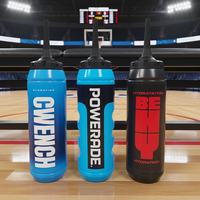 Bouteille de sport de hockey sur glace de 1000 ml avec bouchon à vis, grande capacité, paille longue, anti-fuite, écologique, sans BPA, compatible lave-vaisselle