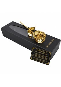 ของขวัญวาเลนไทน์ขายดี ดอกกุหลาบชุบทองคำ 24K พร้อมแจกัน กล่องกำมะหยี่ ดอกกุหลาบธรรมชาติเคลือบทองคำ 24K - Product Image 2