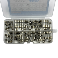 Lot de 100 fusibles en verre à action rapide 5x20mm, kit assorti 0.2A 0.5A 1A 2A 3A 5A 8A 10A 15A 20A, ensemble de fusibles électriques mixtes