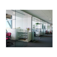 Double Decorative 8mm Tempered Glass Partition Office Walls Laminated Movable System Aluminum Alloy Frame Folding Hotel Modern