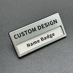 Metal <b>Name</b> <b>Plate</b> Employee Magnetic <b>Name</b> Badge Holders Waterproof <b>Name</b> Button Badge for Corporate Staff - Product Image 3