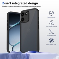 Coque pour OnePlus Nord CE6 5G Version Globale, Ultra Fine, Cadre en TPU Souple, Dos en PC Noir Mat Transparent, Protection Antichoc pour Téléphone
