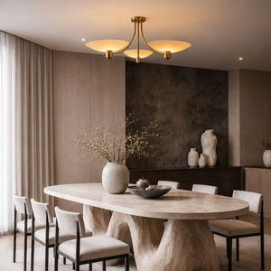 Plafonnier semi-encastré élégant à 3 têtes avec abat-jour en verre dépoli pour salon, appartement, éclairage intérieur domestique - Product Image 1