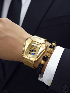 Minimalist Men's <strong>Watch</strong> &amp; Bracelet Kit | <strong>Black</strong> Dial Quartz <strong>Watch</strong> + 2 Stylish Bracelets Gift <strong>Set</strong> For Him - Product Image 5