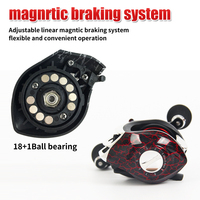 Moulinet de pêche pas cher Baitcasting Reel Power Magnetic Brake 7.2:1 Bait Casting Wheel Saltwater Drag Cast Metal Spool Fishing Reel